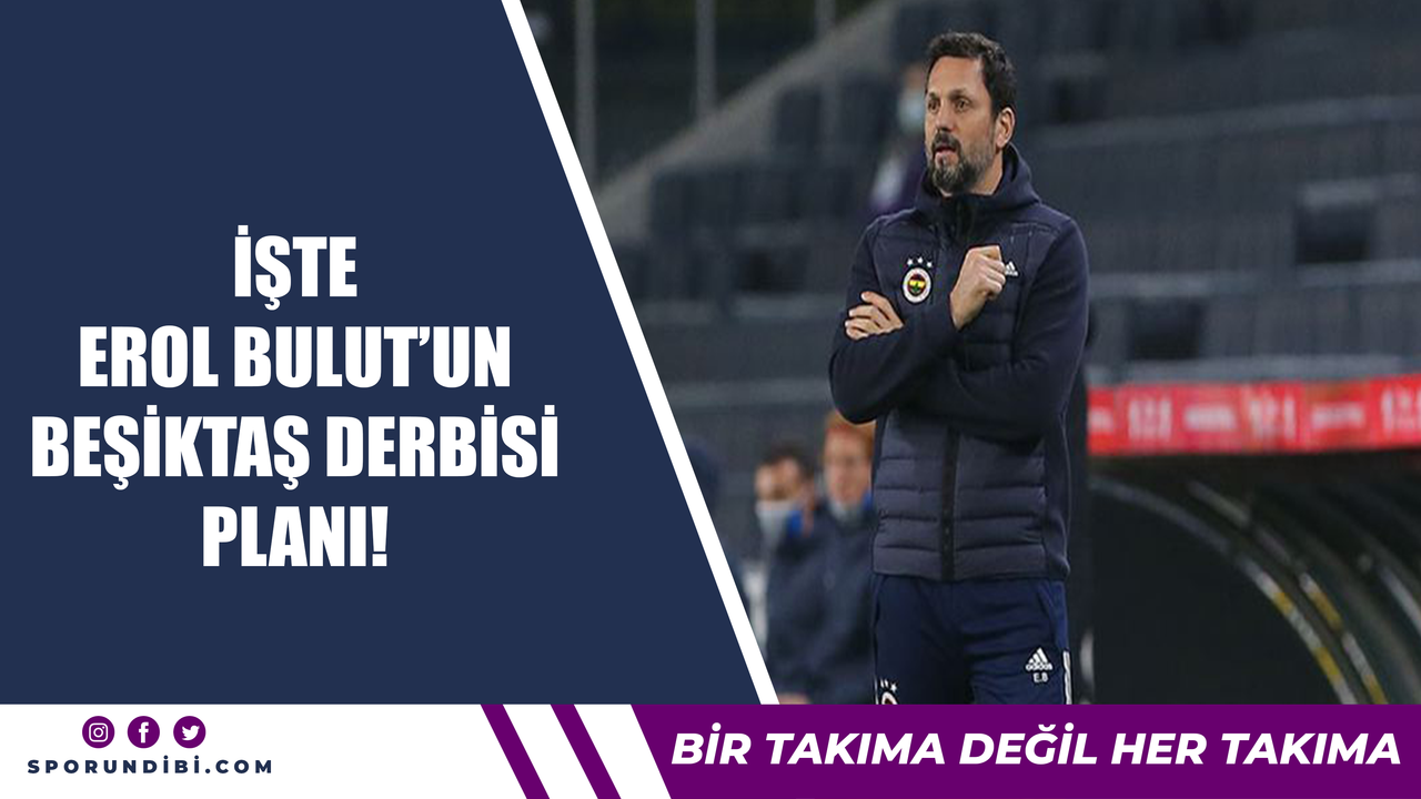 İşte Erol Bulut'un Beşiktaş derbisi planı!