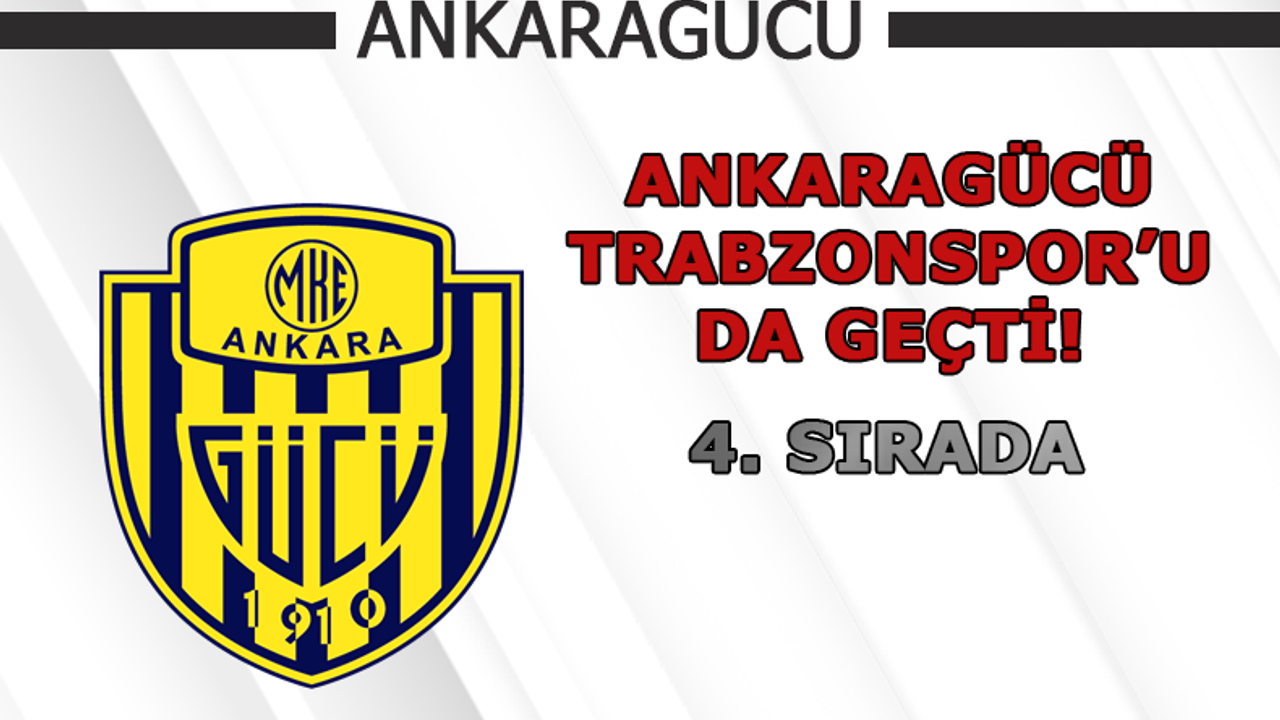 Ankaragücü Trabzonspor'u da geçti!