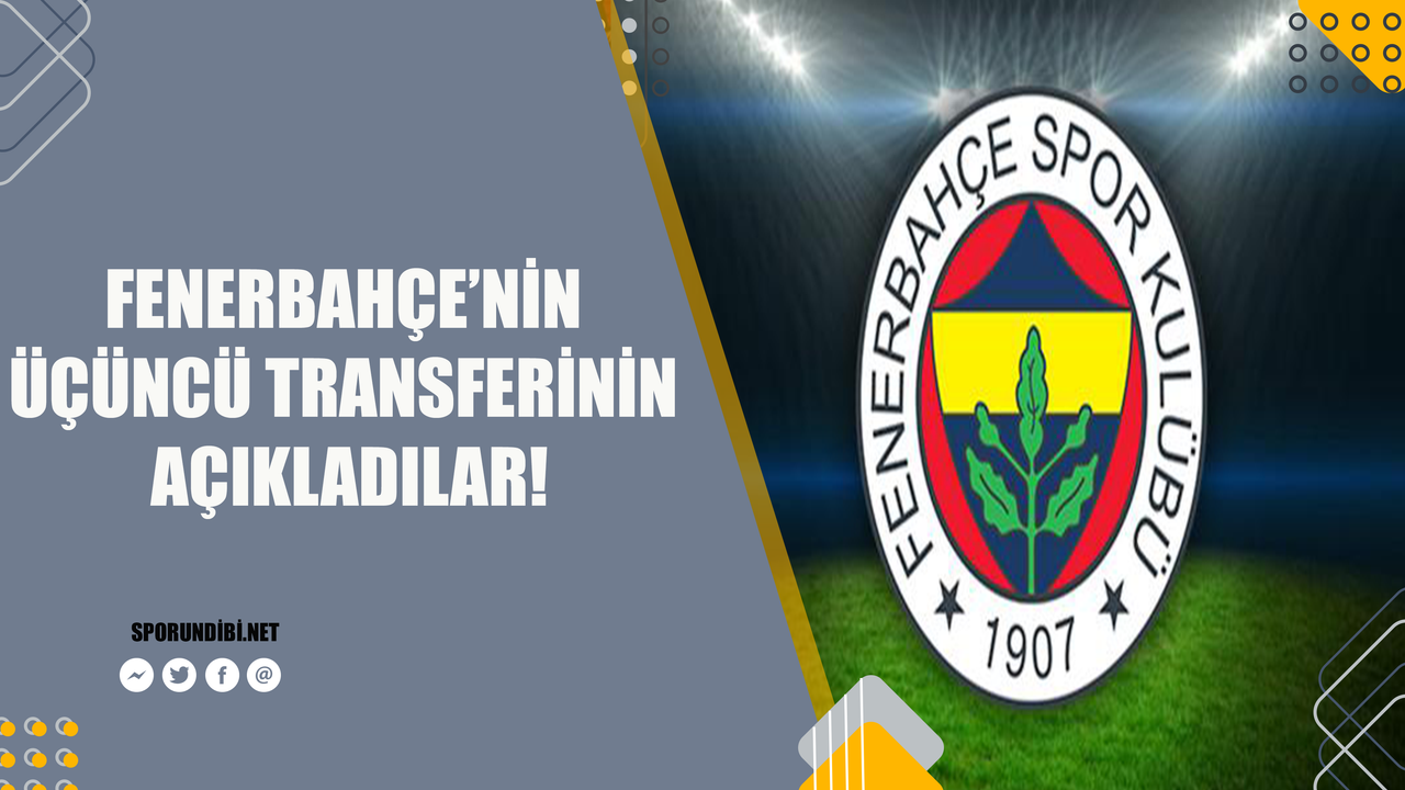 Fenerbahçe'nin üçüncü transferini açıkladılar!