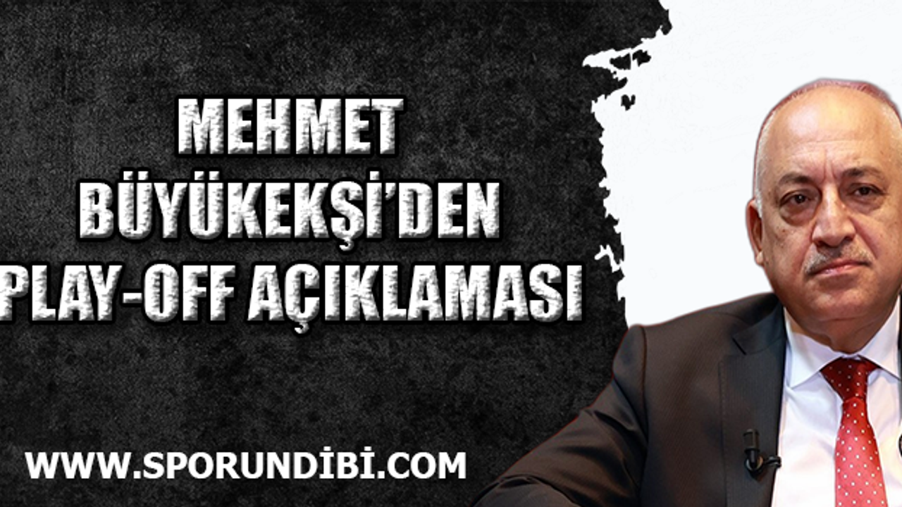 Mehmet Büyükekşi'den play-off açıklaması!