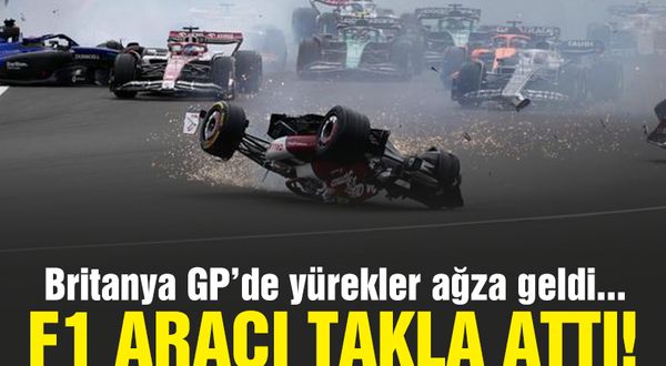 Formula 1'de korkunç kaza! Guanyu Zhou'nun aracı takla attı