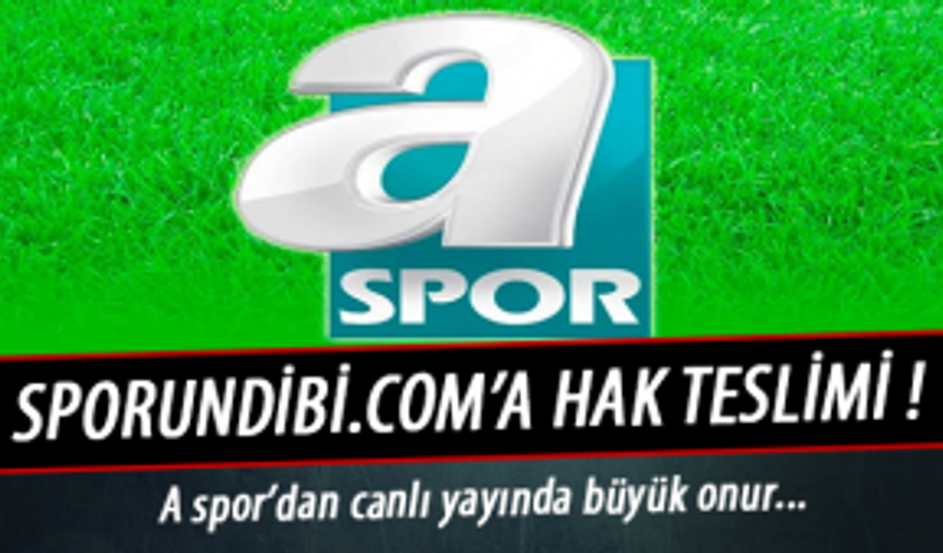 A spor'dan sporundibi.com'a büyük jest...