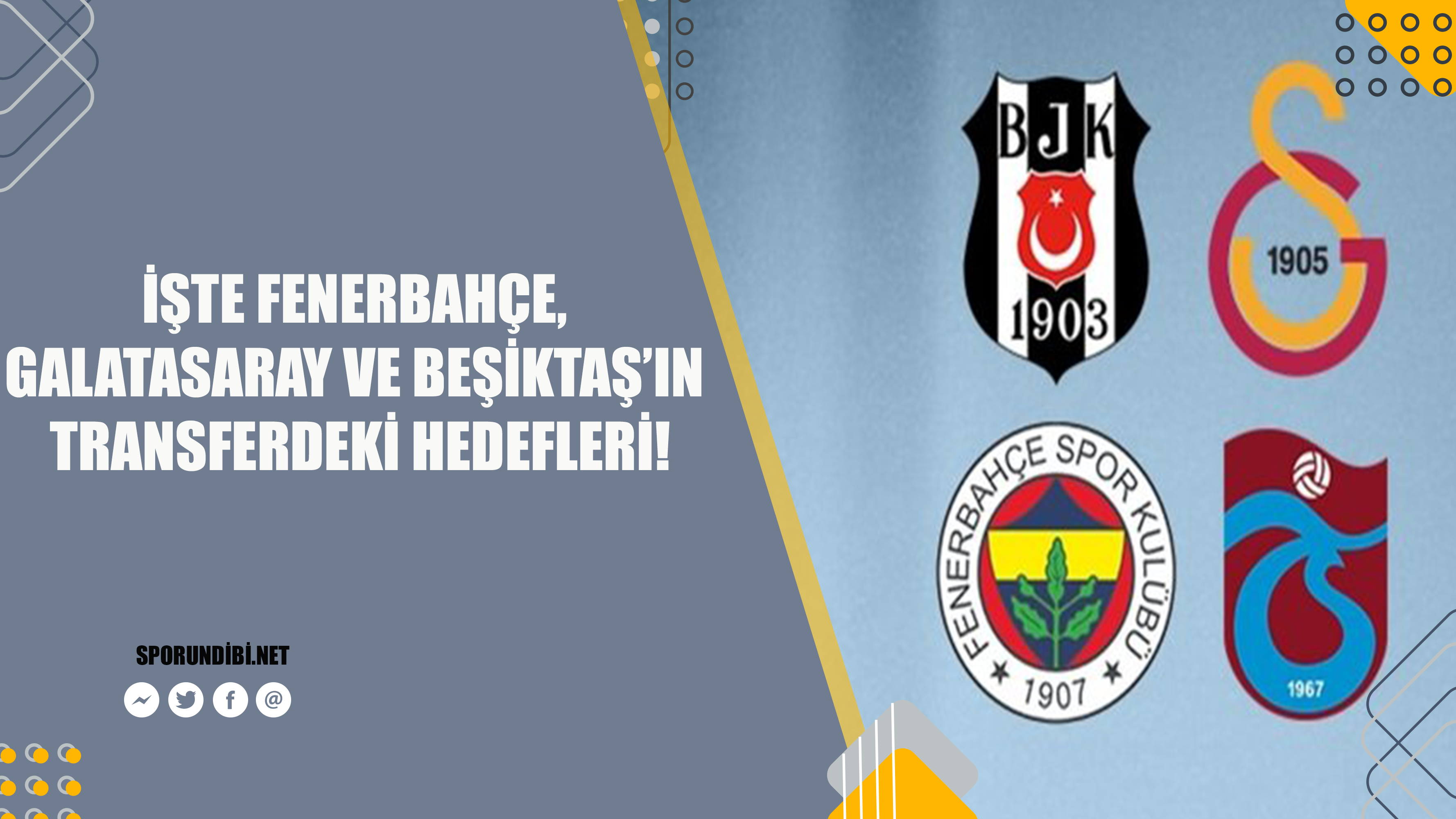Beşiktaş, Galatasaray, Fenerbahçe ve Trabzonspor başta olmak üzere; Süper Lig, Avrupa ve Dünyadan transfer iddiaları...